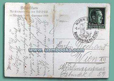 Festpostkarte Reichsparteitag der NSDAP 1938