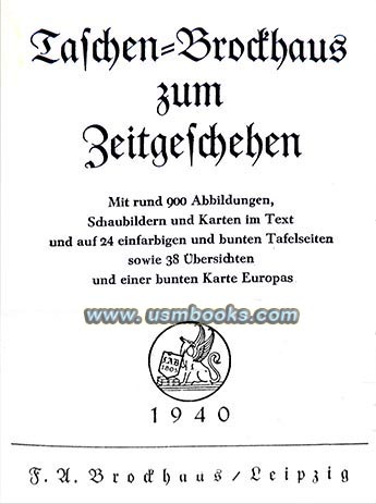 1940 Taschen-Brockhaus zum Zeitgeschehen