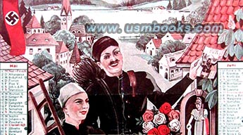 Nazi chimney sweep calendar with swastika flag