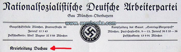 NSDAP Gau Muenchen-Oberbayern, Kreisleitung Dachau
