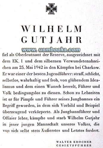 WilhelmGutjahr, fallen for Fuhrer and fatherland