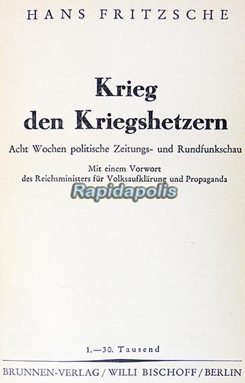 Hans Fritzsche, Dr. Joseph Goebbels, Nazi propaganda