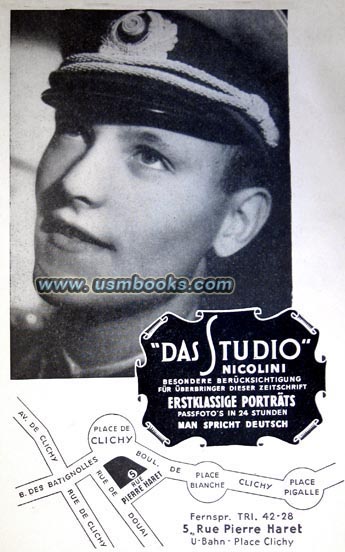 Nazi soldier portrait studio in Paris (with German speaking personnel)