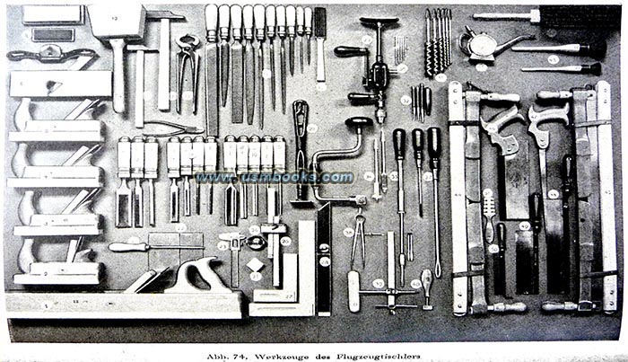 tools for Luftwaffe airplane finishing carpenters