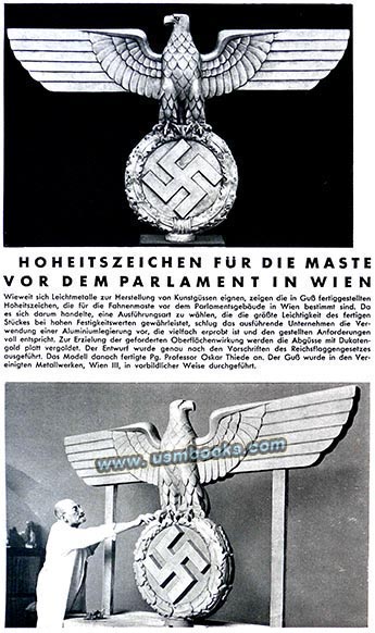 Professor Oskar Thiede Nazi eagle for Vienna Parliament building