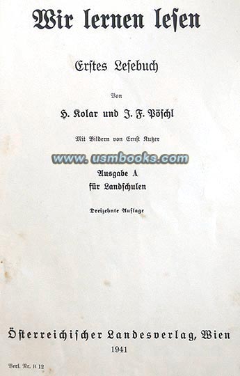 Nazi school book, Wir lernen lesen, Dr. Heinrich Kolar