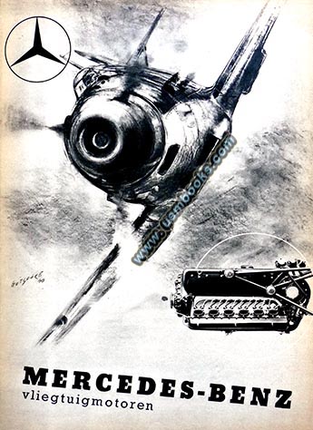 Mercedes-Benz airplane engine advertising in the Dutch language