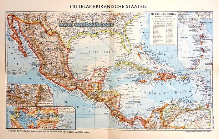 1942 Nazi OKW map Central America