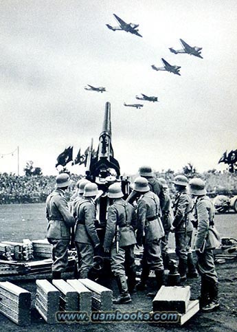 Luftwaffe planes, Nazi artillery guns