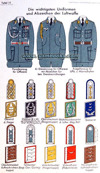 Nazi Liftwaffe uniforms and collar tabs