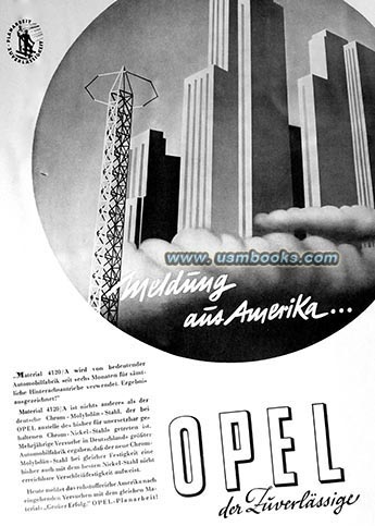 American Opel car advertising in Nazi Germany