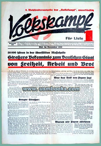 Nazi newspaper Volkskampf, Offizielles Organ der NSDAP Kreis Kiel