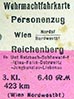 Nazi Wehrmacht soldier  railway tickets