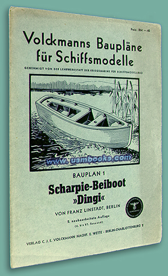 Kriegsmarine aproved model ship plan Scharpie-Beiboot Dingi 