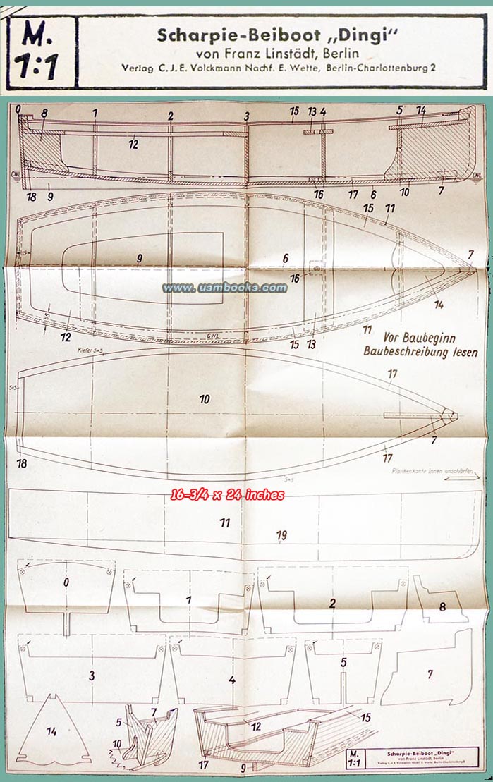 Nazi model building plan dinghy, Kriegsmarine approved